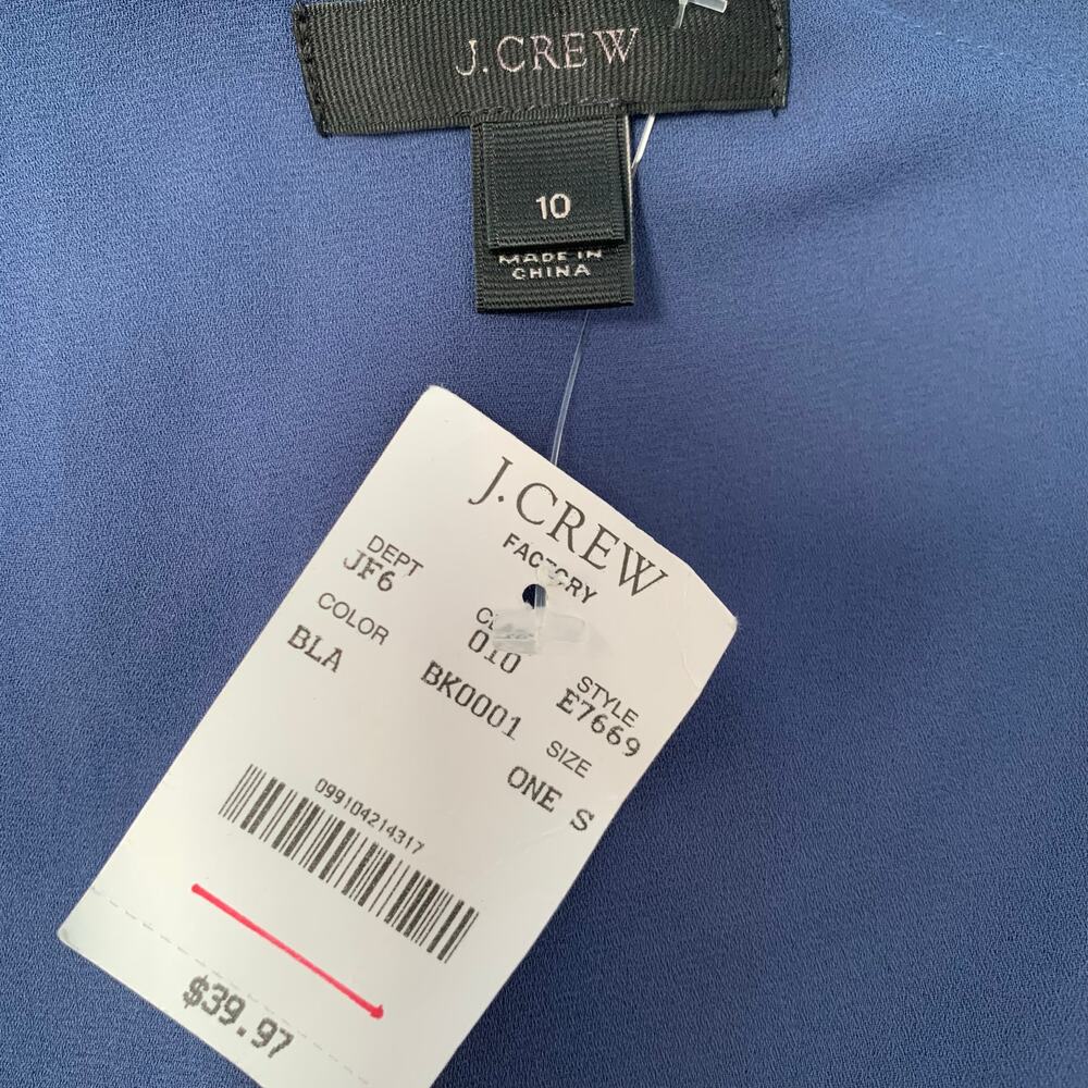 NWT J. Crew Drapey Ruffle Cami in Blue/Gray Size 10 - Picture 7 of 7